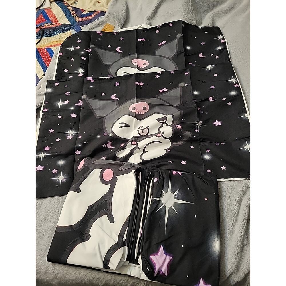 KUROMI Black & Purple TWIN Duvet Cover & Pillowcases SHAMS NEW